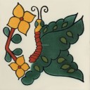 Mexican Talavera Tile Butterfly 3